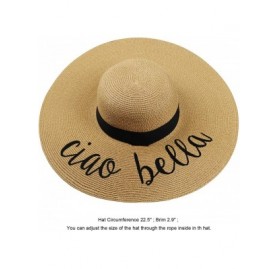 Sun Hats Womens Big Bowknot Straw Hat Floppy Foldable Roll up Beach Cap Sun Hat UPF 50+ - Ae Ciao Bella - Khaki - CR1947N0DT6...