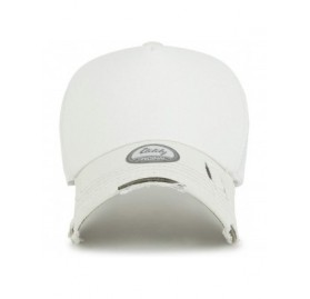 Baseball Caps Solid Color Vintage Distressed Mesh Blank Trucker Hat Baseball Cap - White&camo - CN18YLSY3UD $17.94