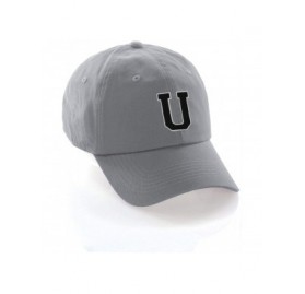 Baseball Caps Custom Hat A to Z Initial Letters Classic Baseball Cap- Light Grey White Black - Letter U - C918NN7K3HG $15.51