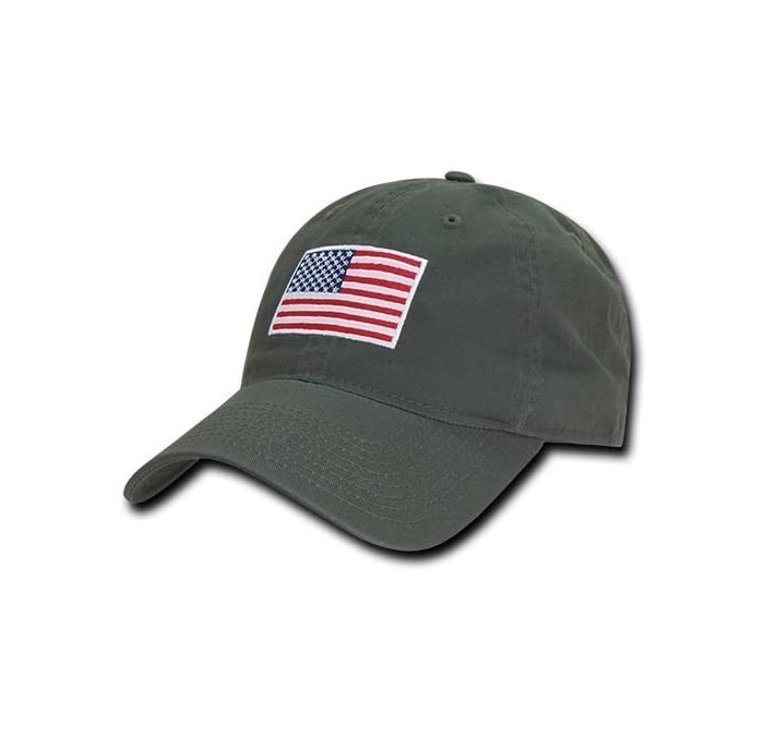 Baseball Caps Polo Style American Pride Flag Baseball Caps - Olive Drab - C212KLGBTVX $15.42