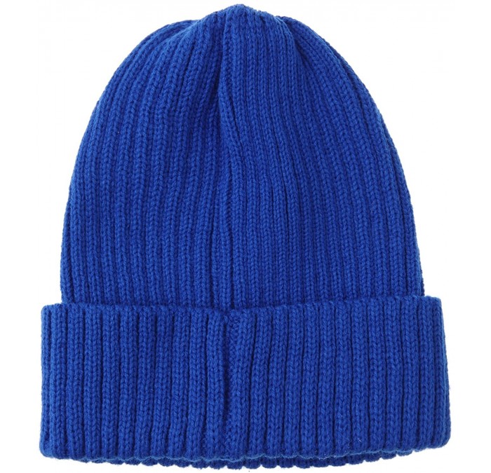 Knitted Ribbed Beanie Hat Basic Plain Solid Watch Cap AC5846 - Blue ...