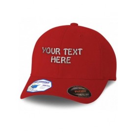 Baseball Caps Flexfit Hats for Men & Women Custom Personalized Text Dad Hats Baseball Cap - Red - CR196G3YRRH $23.29
