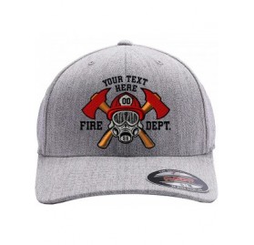 Baseball Caps Custom Embroidered Firefighter Hats. 6477- 6277 Flexfit Baseball caps - Heather Grey - CX18CRN06E4 $20.32