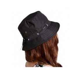Sun Hats Womens Summer Sun Hat Roll Up Floppy Packable Beach Cap Travel Fishig Bucket Hat - Black - CJ12EK4QBLF $11.96