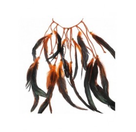 Headbands Boho Headdress Feather Headband Accessories - Orange + Black - CL18M50HSEY $13.10